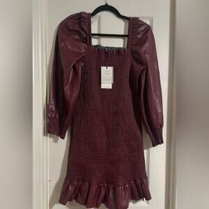 7 for all man kind pleather mini dress